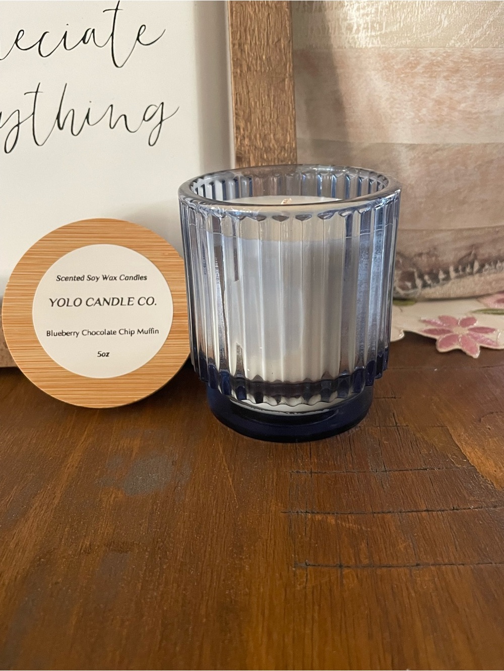 Blueberry Chocolate Chip Muffin Homemade Soy Candle – 5 oz